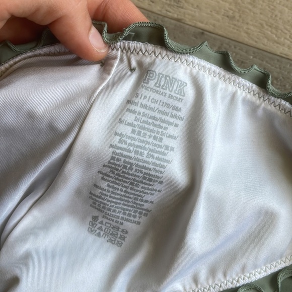 PINK frilly army green cheekie bikini bottoms - Picture 3 of 3